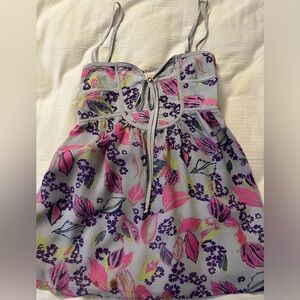 Yum Kim 100% sold spaghetti strap. Never been worn. Grey and pink